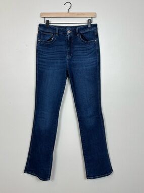 J Jill Jeans Womens 8R Dark Indigo High Rise Bootcut Whiskered Stretch Denim